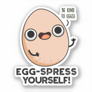 Pegatina Huevo-spress Yourself Funny Egg Pun