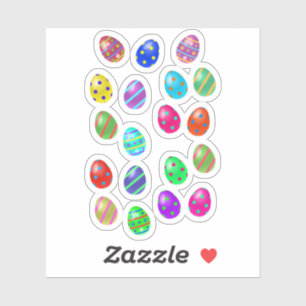 Pegatina Huevos de Pascua coloridos
