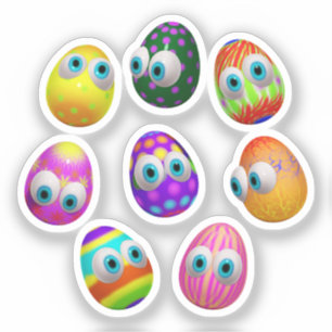 Pegatina Huevos de Pascua lindos y divertidos dibujos anima