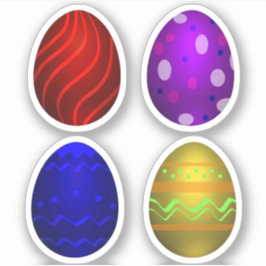 Pegatina Huevos felices de Pascua coloridos