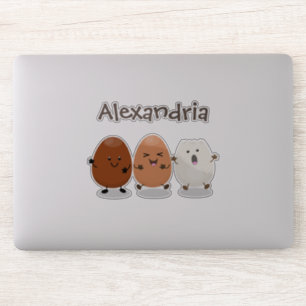Pegatina Huevos kawaii lindo ilustracion personalizado dive