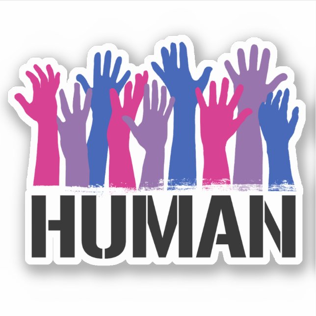 Pegatina Humano Bisexual (Anverso)