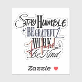 Pegatina Humble Be Kind Self Improvement Handwritten Quote