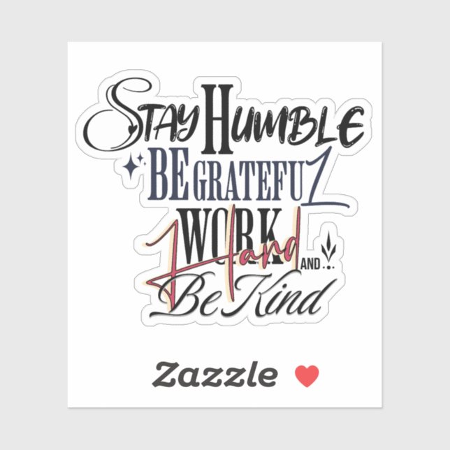 Pegatina Humble Be Kind Self Improvement Handwritten Quote (Hoja)