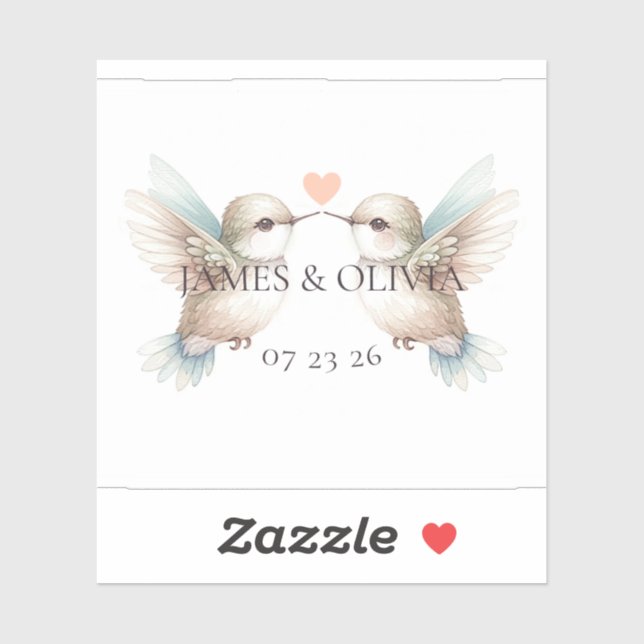 Pegatina Hummingbird moderno (Hoja)