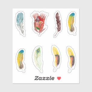 Pegatina Hummingbirds plumas coloridas de Cute Scrapbooking