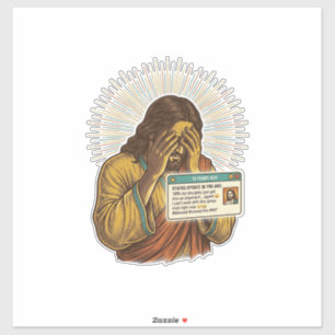 Pegatina Humor de actualización de estado de Jesús avergonz