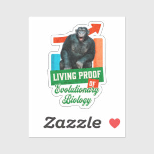 Pegatina Humor divertido de biología evolutiva del chimpanc