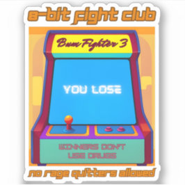 Pegatina Humor divertido de jugador retro 80 de arcade 8 bi