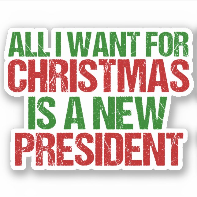 Pegatina Humor electoral gracioso de Navidades políticos (Anverso)