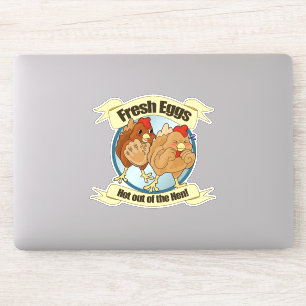 Pegatina humorístico de huevos frescos