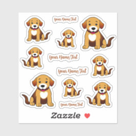 Pegatina Hund Braun, sitzend - Aufkleber