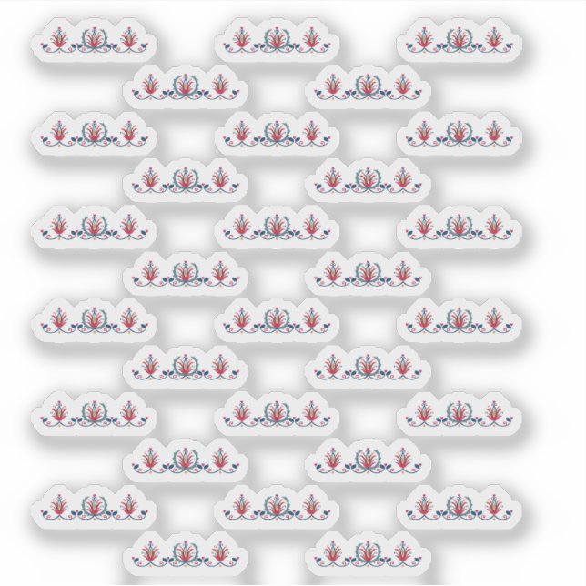 Pegatina Hungarian Folk Floral Pattern (Anverso)