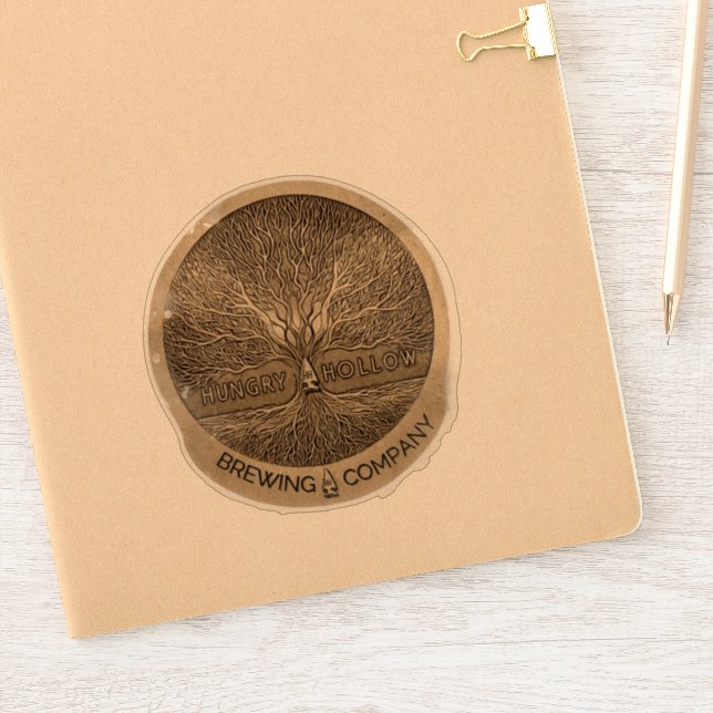 Pegatina Hungry Hollow Brewing Company Transparent Kiss Cut (Cuaderno)