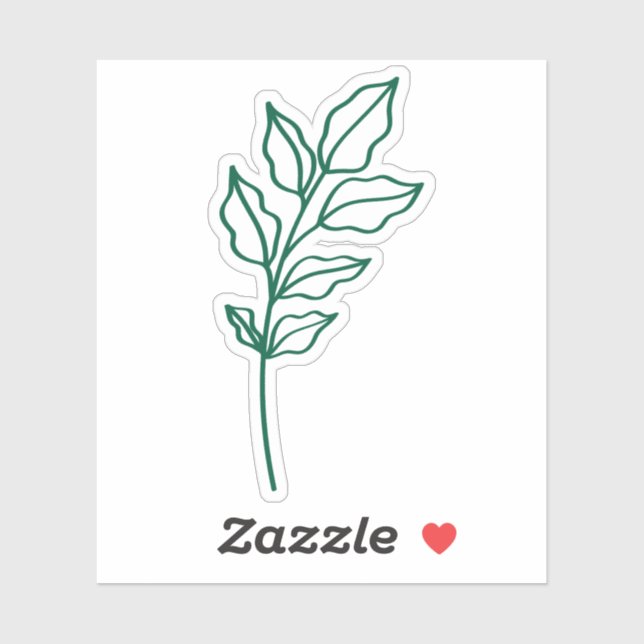 Pegatina Hunter Green Leaf Glossy White Vinyl (Hoja)