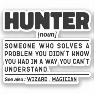 Pegatina Hunter Noun Definition Hunter Sarcasm Lover Guay