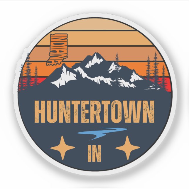 Pegatina Huntertown, Indiana (Anverso)