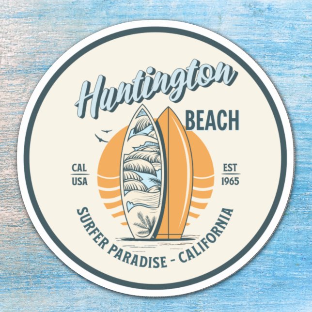 Pegatina Huntington Beach California Surfer Paradise (Subido por el creador)