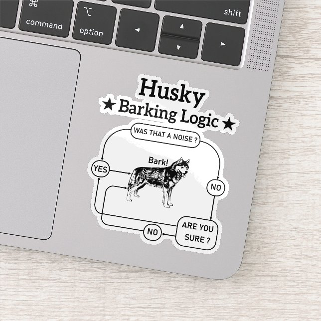 Pegatina Husky Barking Logic Graciosa Perro Siberiano Sarcá (Detalle)
