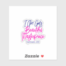 Pegatina I Am God's Beautiful Masterpiece Bible Verse