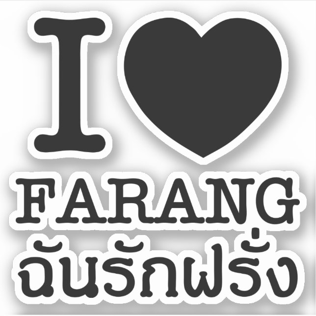 Pegatina I Black Heart (Love) Farang (Anverso)