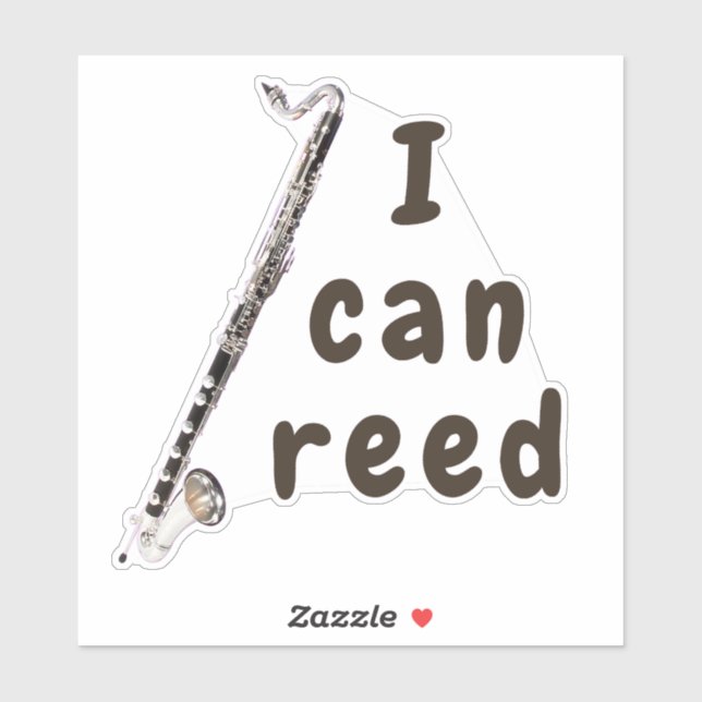 Pegatina I Can Reed: Bass Clarinet (Hoja)