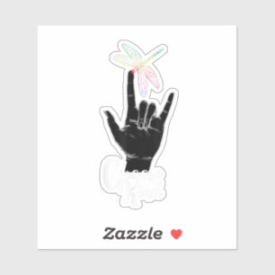 Pegatina I Choose Kindness Dragonfly Deaf Asl Kids Kind