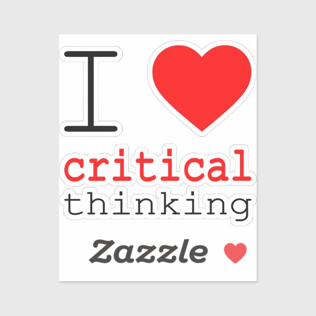 Pegatina I ❤️ critical thinking vinyl stickers (Hoja)