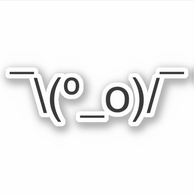 Pegatina I Dunno LOL ¯\(º_o)/ Ø Emoticon japonés Kaomoji (Anverso)