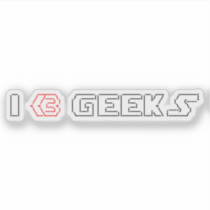 Pegatina I Heart Geeks ASCII ART