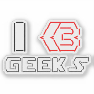 Pegatina I Heart Geeks ASCII ART