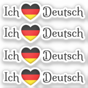 Pegatina "I Heart German", asignatura favorita de la escuel