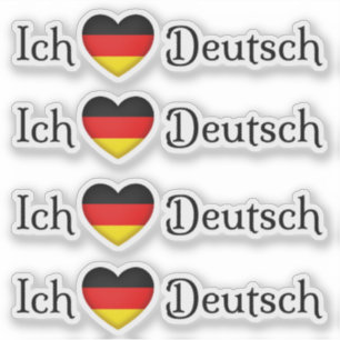 Pegatina "I Heart German", asignatura favorita de la escuel