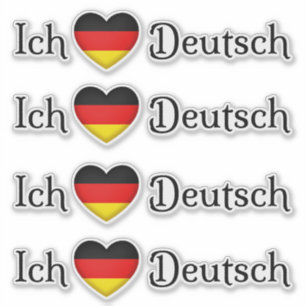 Pegatina "I Heart German", asignatura favorita de la escuel