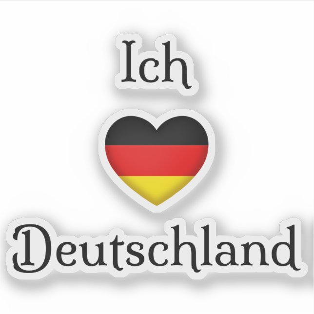 Pegatina "I heart Germany" "Ich Liebe Deutschland" (Anverso)