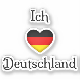 Pegatina "I heart Germany" "Ich Liebe Deutschland" Alemán