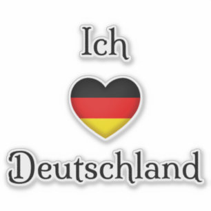 Pegatina "I heart Germany" "Ich Liebe Deutschland" Alemán