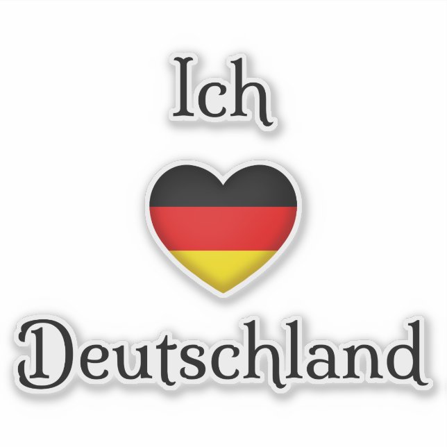 Pegatina "I heart Germany" "Ich Liebe Deutschland" Alemán (Anverso)