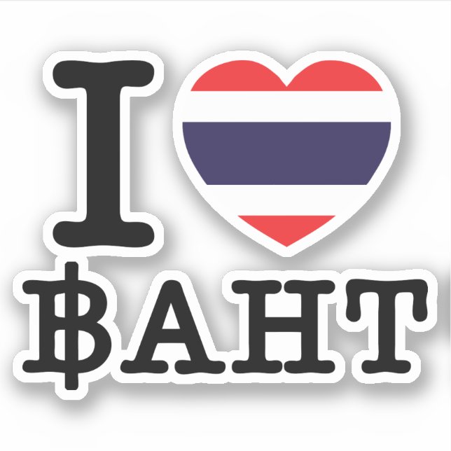 Pegatina I Heart (Love) Baht (Anverso)
