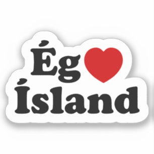 Pegatina I Heart (Love) Islandia [Ég Elska Ísland] Islandés