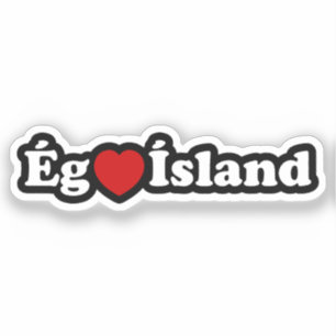 Pegatina I Heart (Love) Islandia [Ég Elska Ísland] Islandés