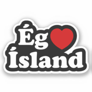 Pegatina I Heart (Love) Islandia [Ég Elska Ísland] Islandés