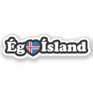 Pegatina I Heart (Love) Islandia [Ég Elska Ísland] Islandés