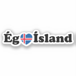 Pegatina I Heart (Love) Islandia [Ég Elska Ísland] Islandés