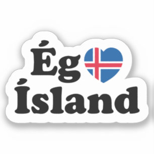 Pegatina I Heart (Love) Islandia [Ég Elska Ísland] Islandés