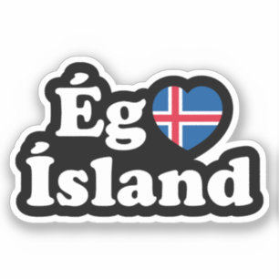 Pegatina I Heart (Love) Islandia [Ég Elska Ísland] Islandés