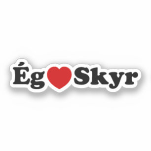 Pegatina I Heart (Love) Skyr [Ég Elska Skyr] Islandés