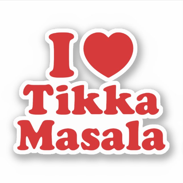 Pegatina I Heart (Love) Tikka Masala (Anverso)