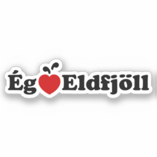 Pegatina I Heart (Love) Volcanes [Ég Elska Eldfjöll]