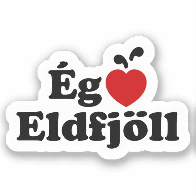 Pegatina I Heart (Love) Volcanes [Ég Elska Eldfjöll] (Anverso)